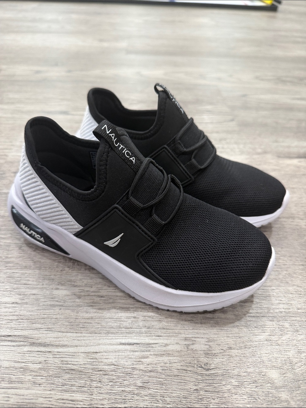 Nautica Kids Black and White Slip-On Sneakers